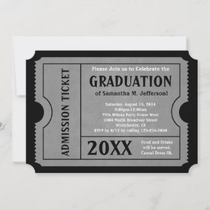 Billet d'inscription Black and Grey Invitation