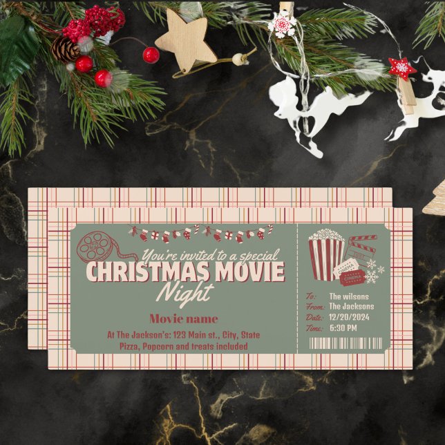 Billet d'invitation pour le film de Noël (Créateur téléchargé)