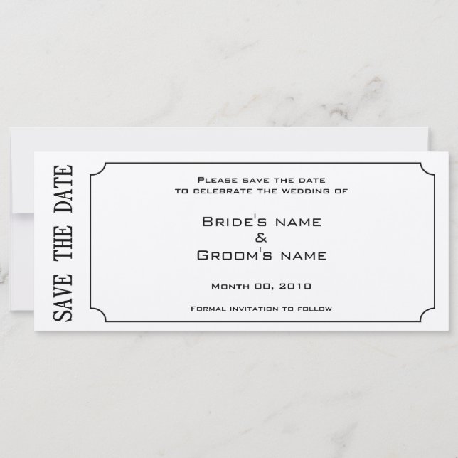 Billet d'or Enregistrer la date Invitations (Devant)