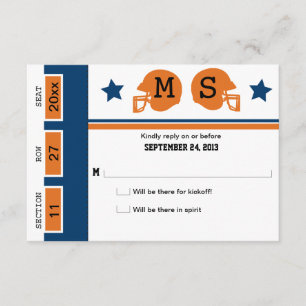 Billet du football épousant RSVP
