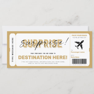 Billet faux avion Carte d'embarquement surprise