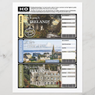 Billet Faux Irlande pour Voyage et Événements