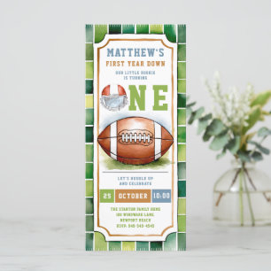 Billet Football Vert Bleu 1er Anniversaire Invitat