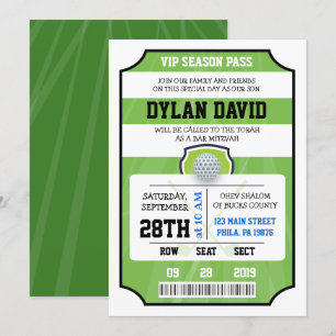 BILLET GOLF VIP Invitation Bar Mitzvah