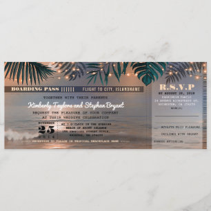 Billet Mariage de la carte d'embarquement Tropical