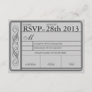 Billet Mariage RSVP II Punchout Grey