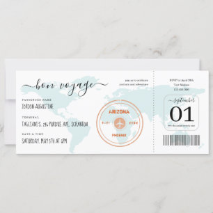 Billet Pass Embarquement Départ Invitation de fête