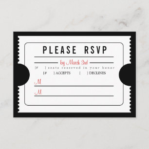 Billet vintage RSVP dans le noir