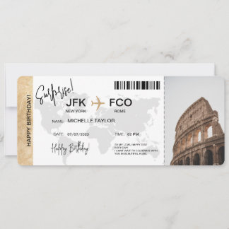 Billet voyage Anniversaire Carte d'embarquement Su