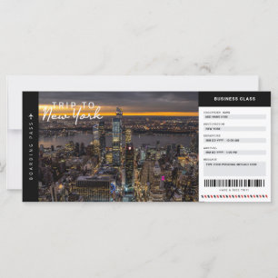 Billet voyage New York Trip Boarding Pass Vacances