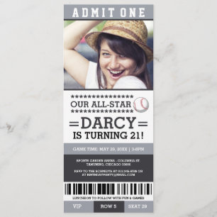 Billets de baseball Invitations d'anniversaire