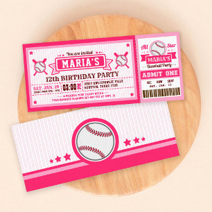 Billets de baseball Pass Anniversaire Invitation r