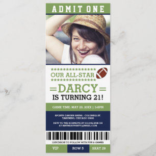 Billets de football Invitations d'anniversaire