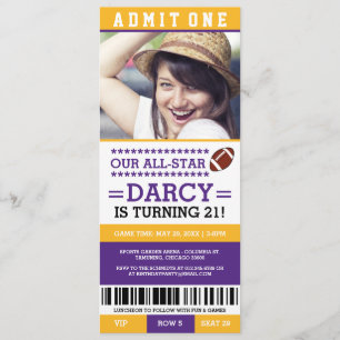 Billets de football Invitations d'anniversaire