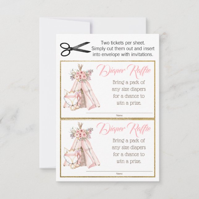 Billets de rabat de la Tribale de TeePee Fox Boho (Devant)