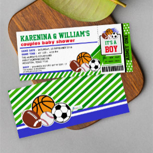 Billets de sport Couples Baby shower Invitation