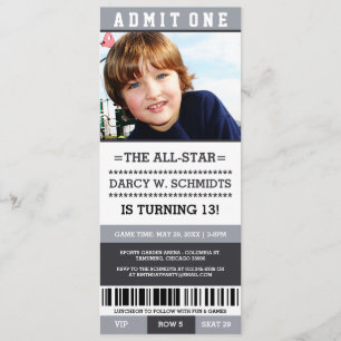 Billets de sport Invitations de fête d'anniversair
