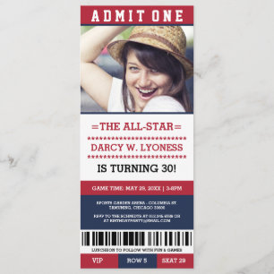 Billets de sport Invitations de fête d'anniversair