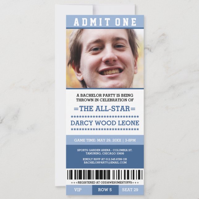 Billets de sport Invitations du Bachelor Party (Devant)