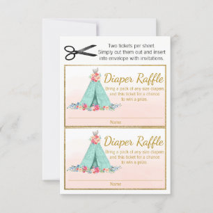 Billets de tombola pour couches Boho TeePee