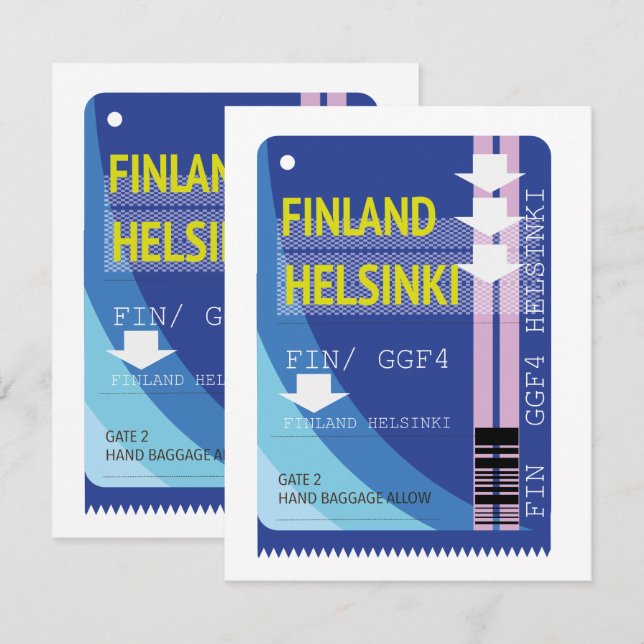 Billets de voyage Finlande Helsinki (Devant / Derrière)