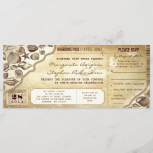 billets d'embarquement mariage nautique invitation
