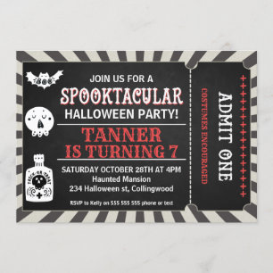 Billets d'Halloween pour garçons Invitation d'anni