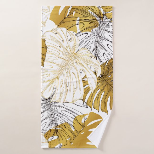 Billets d'un plante de monstère. Image de golden a (Serviette de bain)