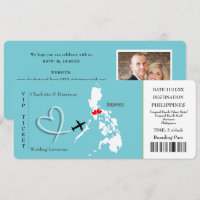Billetterie Carte d'embarquement Mariage Philippin
