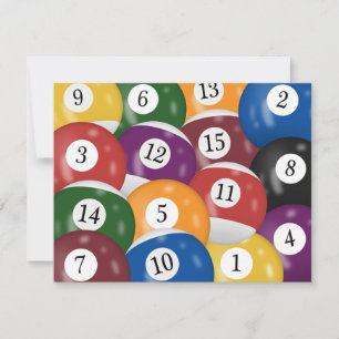 Billiard Balls 49e Invitation d'anniversaire