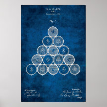 Billiard Balls Brevet Art #1 Salle de billard Déco