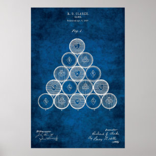 Billiard Balls Brevet Art #1 Salle de billard Déco