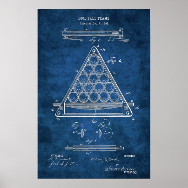 Billiard Balls Brevet Art #3 Salle de piscine Déco (Devant)