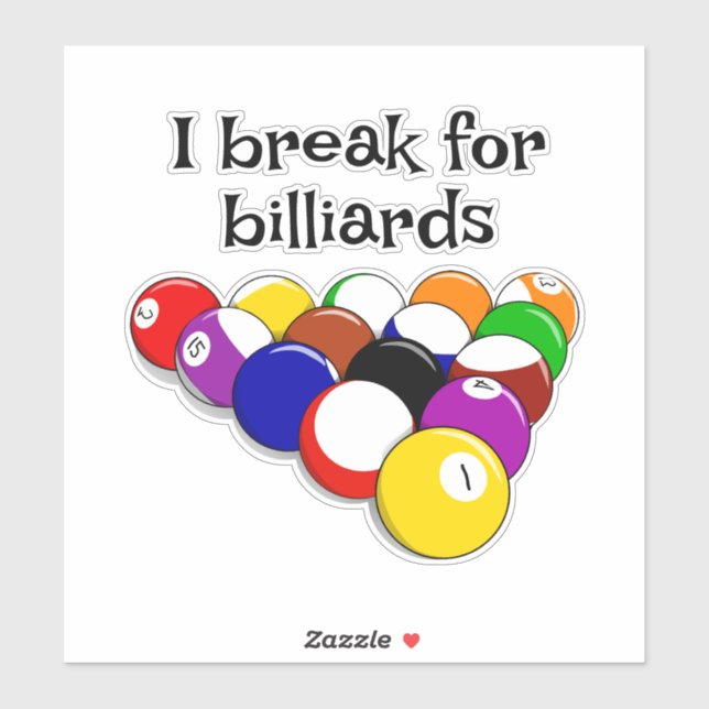Billiard Balls Conception personnalisée Sticker en (Feuille)