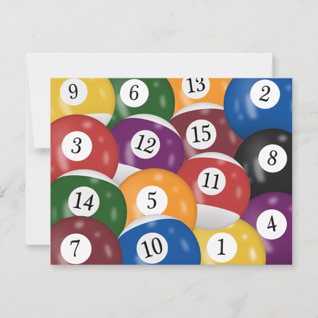 Billiard Balls Invitation 24e anniversaire (Devant)