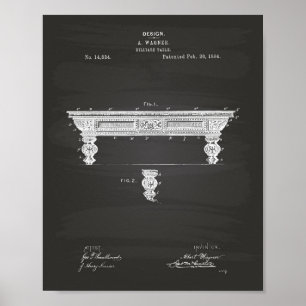 Billiard Tableau 1884 Art des brevets - Tableau de
