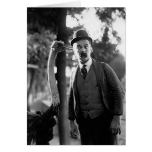 Billy Bevan avec une autruche, Circa les années 10