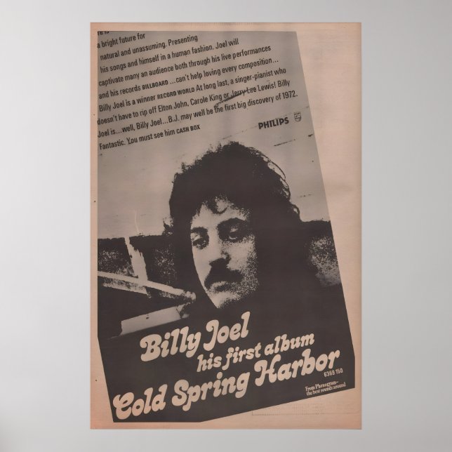 BILLY JOEL - 1972 Poster original NME - Froid (Devant)