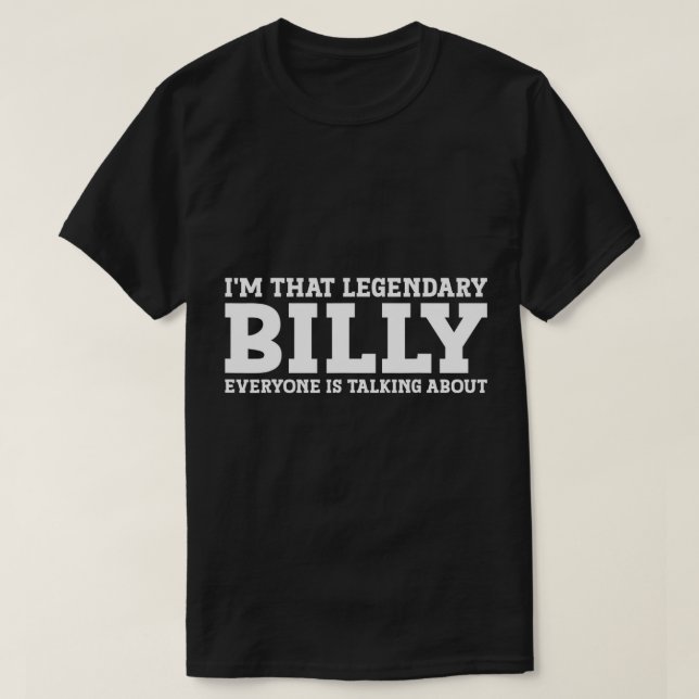 Billy Nom personnel Prénom Funny Billy T-Shirt (Design devant)
