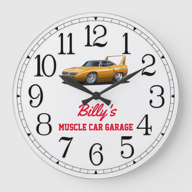 Billy's Muscle Car Garage Grande Horloge (Recto)