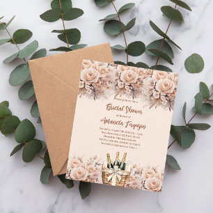 Bimble crème brunch rose nuptiale invitation
