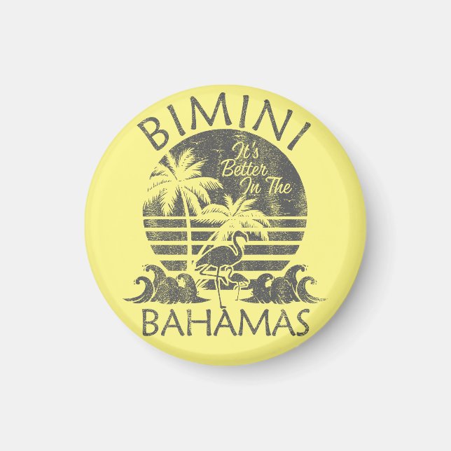 Bimini Bahamas Magnet Vacances Croisière Retro Bea (Devant)