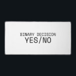 Binary Decision Yes No Minimalist Typewriter<br><div class="desc">Define your workspace with absolute clarity. A premium,  expansive desk mat featuring sharp typewriter typography that centers your environment on the power of the binary choice.</div>