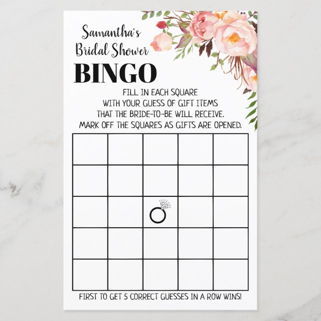 Bingo anglais espagnol nuptiale jeu de douche mari (Devant)