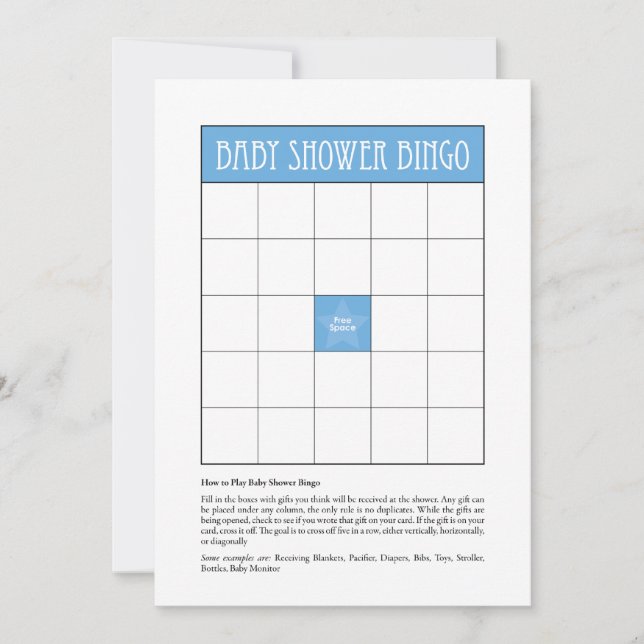 Bingo baby shower - Bleu (Devant)