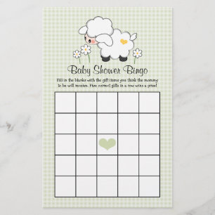 Bingo Baby shower d'agneau vert