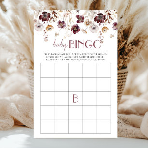 Bingo Baby Shower Fleurs Sauvages Bourgeons