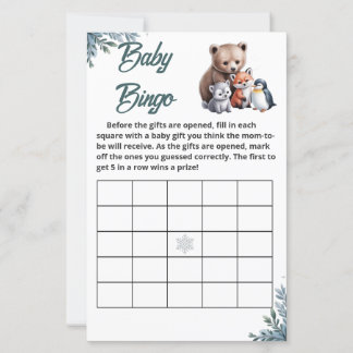Bingo Baby shower "Flocon de neige"