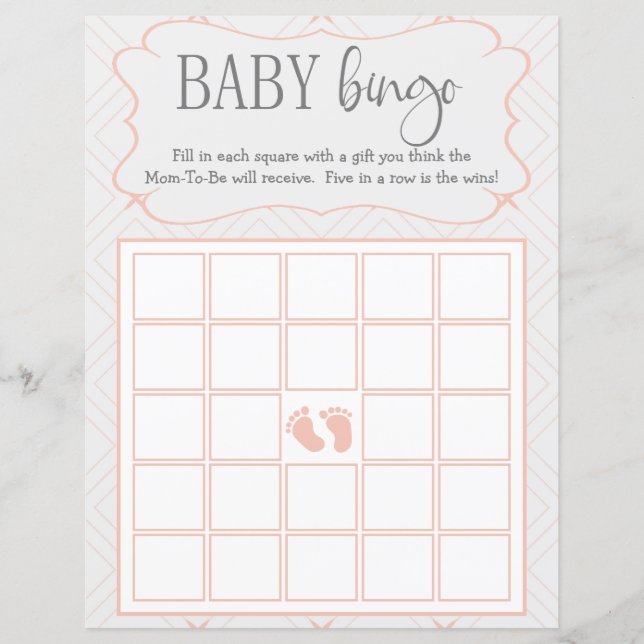 Bingo Bébé Géométrique Pastel Peach et Crème (Devant)
