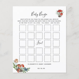 Bingo bébé Jeu de Baby shower de fées enchantées